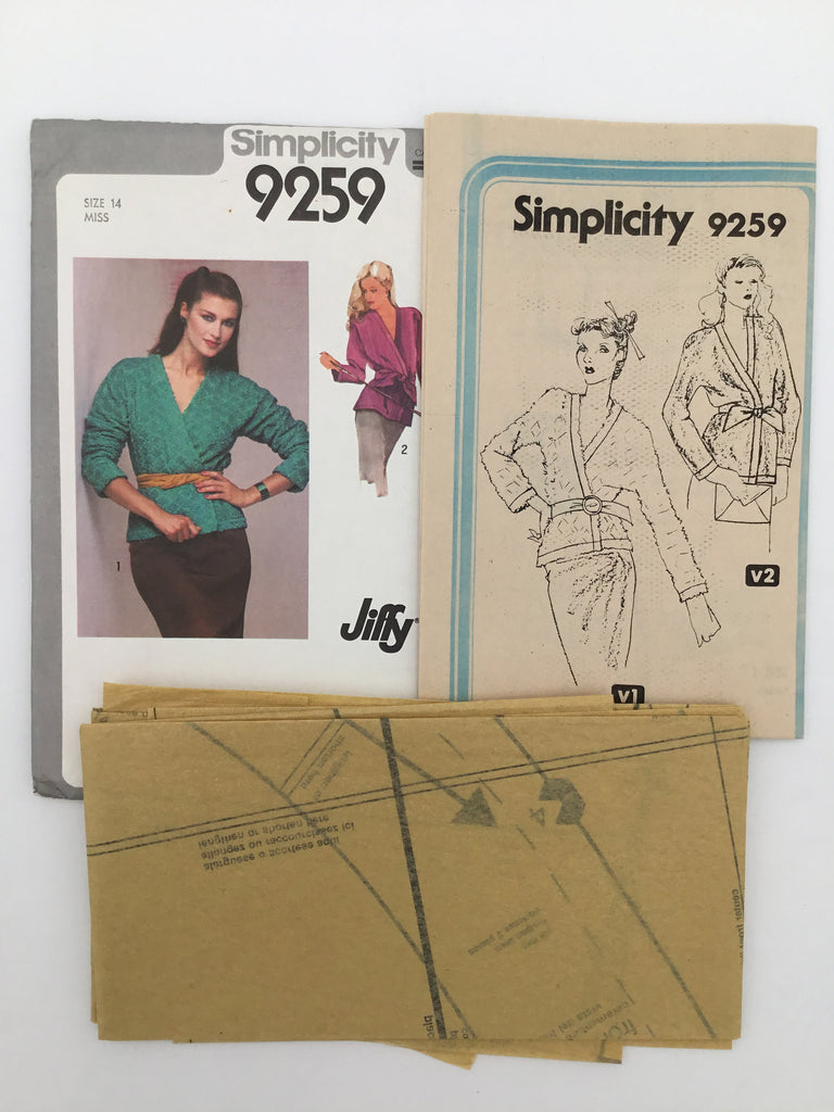 Simplicity 9259 (1979) Jacket with Length Variations - Vintage Uncut Sewing Pattern