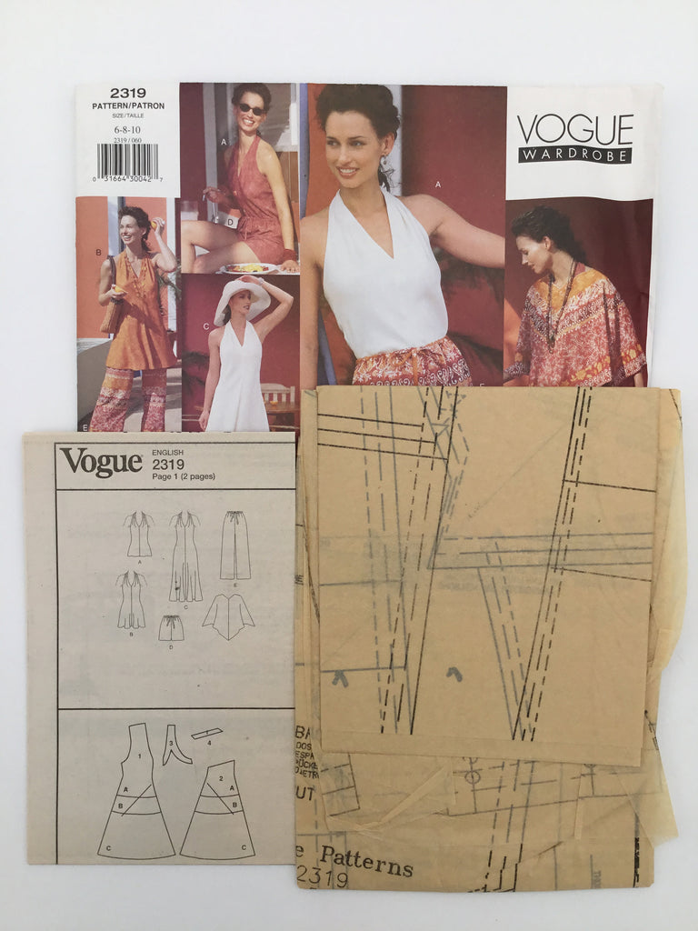 Vogue 2319 (1999) Dress, Tunic, Top, Shorts, Pants, and Poncho  - Vintage Uncut Sewing Pattern