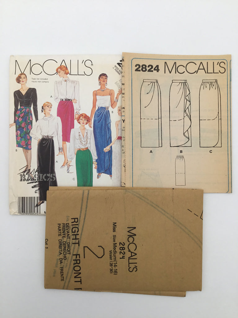 McCall's 2824 (1986) Skirt with Length and Style Variations - Vintage Uncut Sewing Pattern