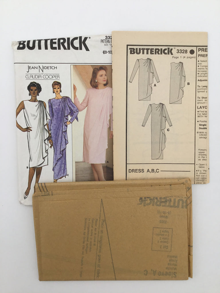 Butterick 3328 (1985) Dress with Sleeve and Length Variations - Vintage Uncut Sewing Pattern