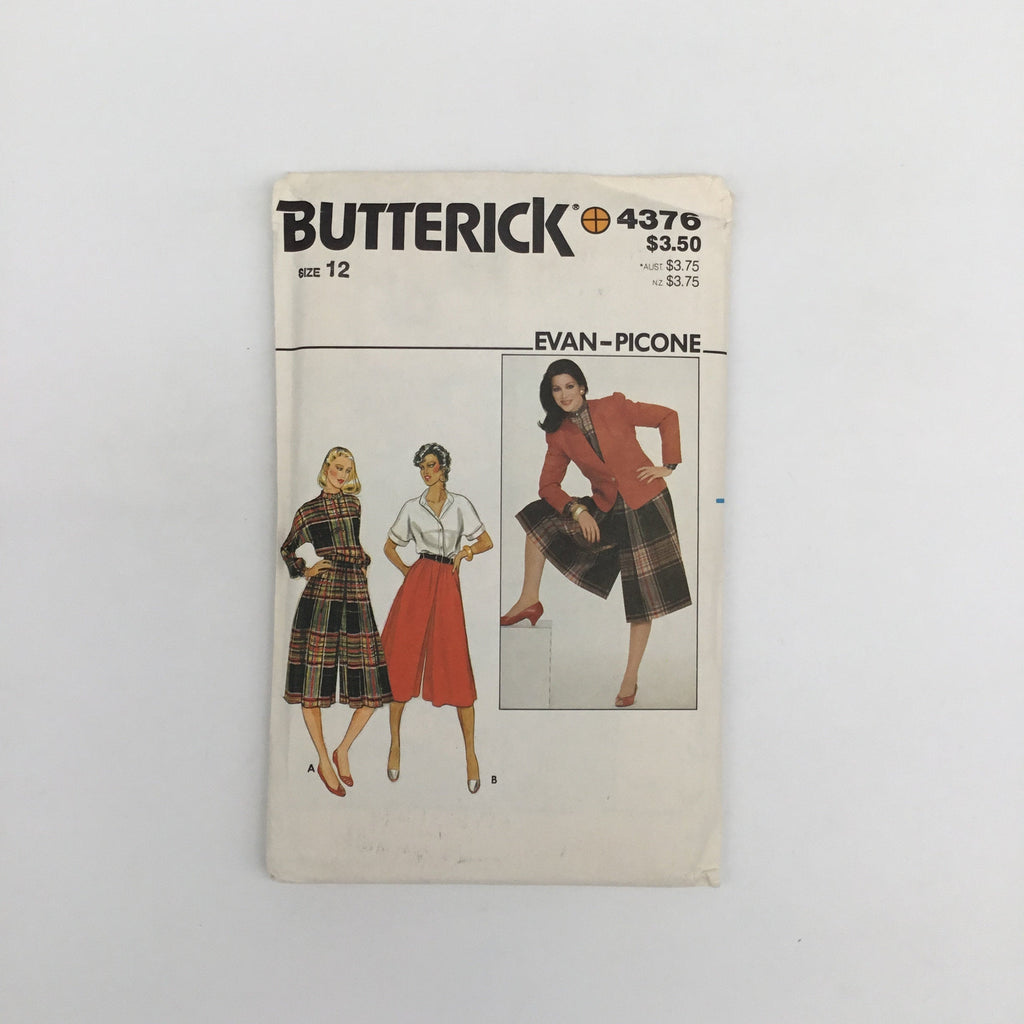 Butterick 4376 Jacket, Blouse, and Culottes - Vintage Uncut Sewing Pattern