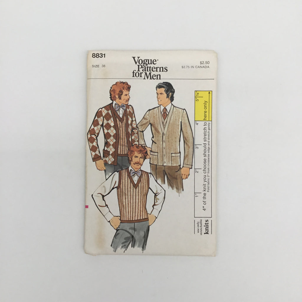 Vogue 8831 Cardigan and Sweater Vest - Vintage Uncut Sewing Pattern