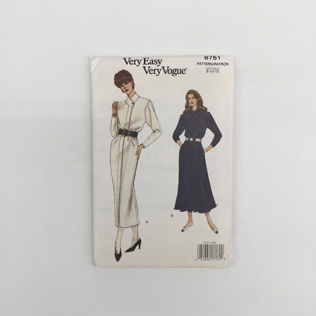 Vogue 8751 (1993) Dress with Skirt Variations - Vintage Uncut Sewing Pattern