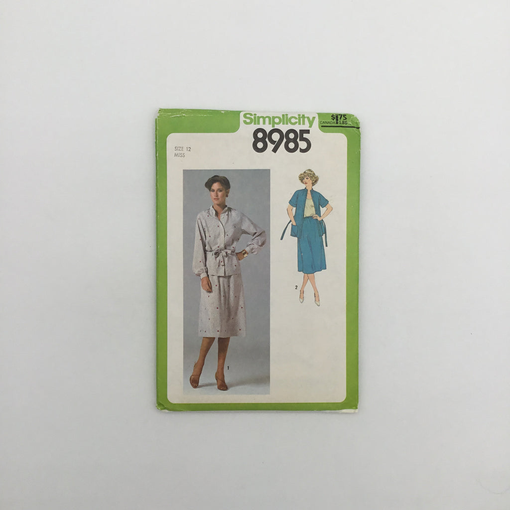 Simplicity 8985 (1979) Top and Skirt - Vintage Uncut Sewing Pattern