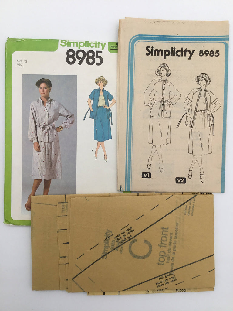 Simplicity 8985 (1979) Top and Skirt - Vintage Uncut Sewing Pattern