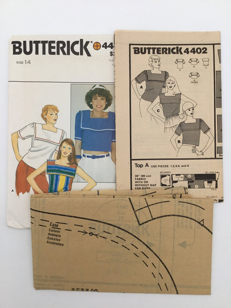 Butterick 4402 Top with Sleeve and Length Variations - Vintage Uncut Sewing Pattern