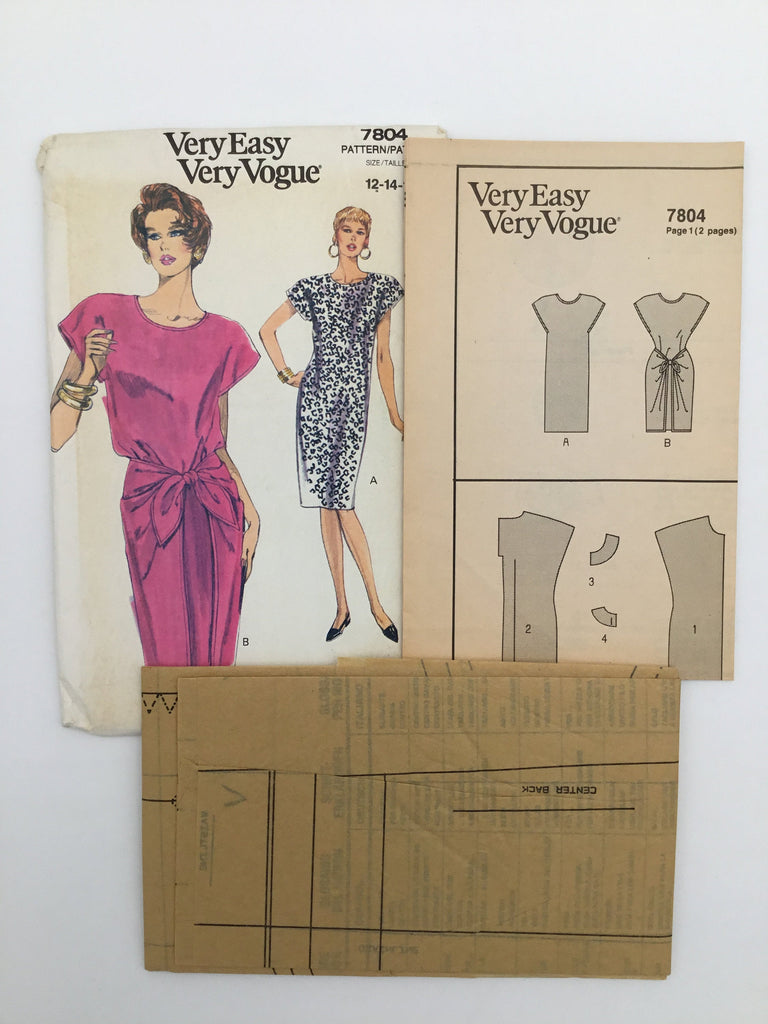 Vogue 7804 (1990) Dress with Style Variations - Vintage Uncut Sewing Pattern
