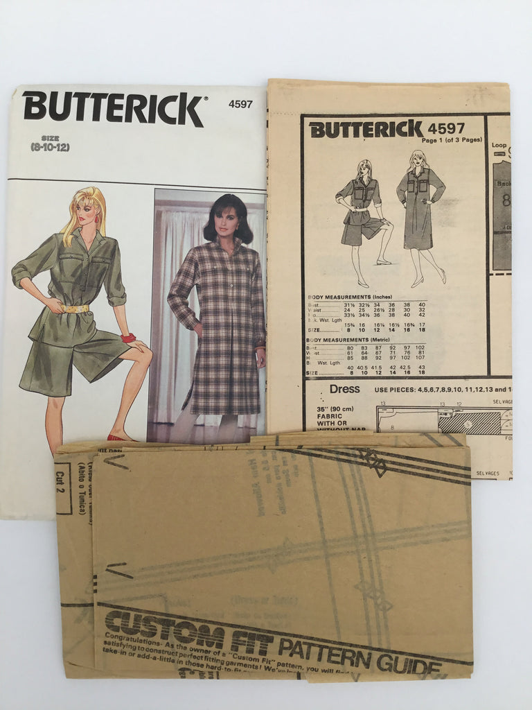 Butterick 4597 Dress, Tunic, and Culottes - Vintage Uncut Sewing Pattern