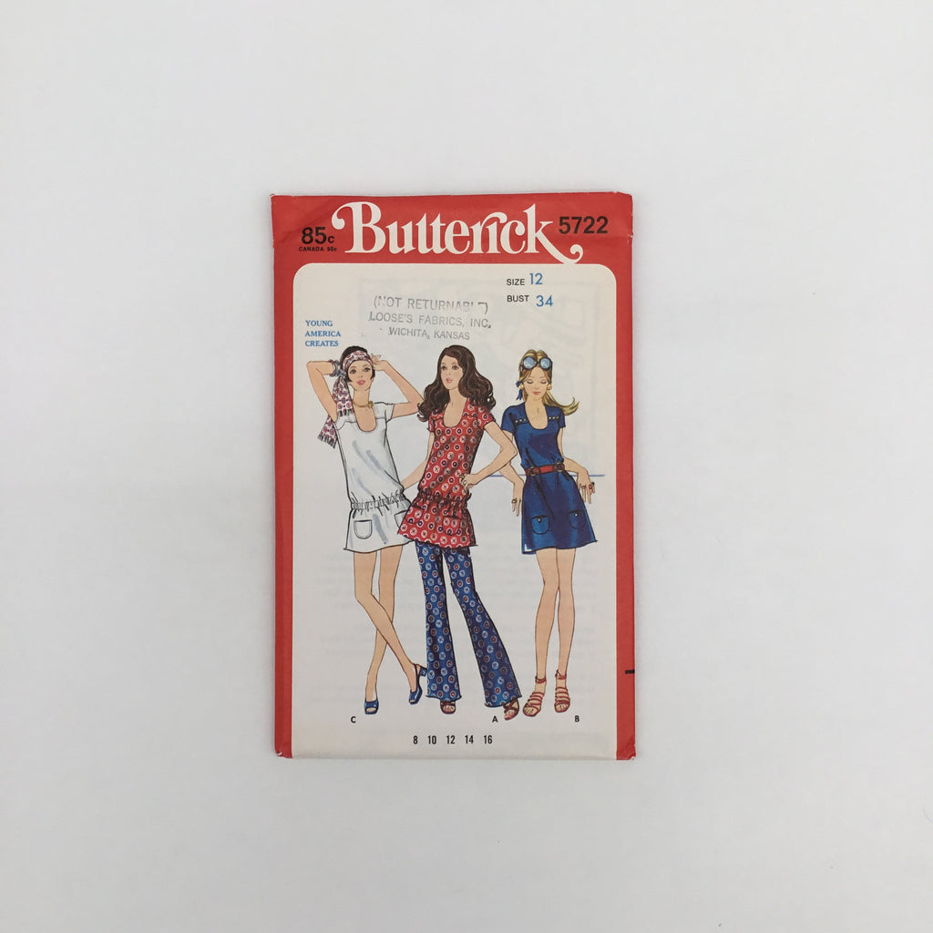 Butterick 5722 Dress, Tunic, and Pants - Vintage Uncut Sewing Pattern
