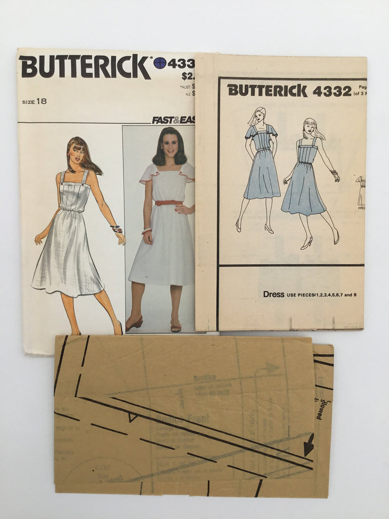 Butterick 4332 Dress with Detachable Capelets - Vintage Uncut Sewing Pattern