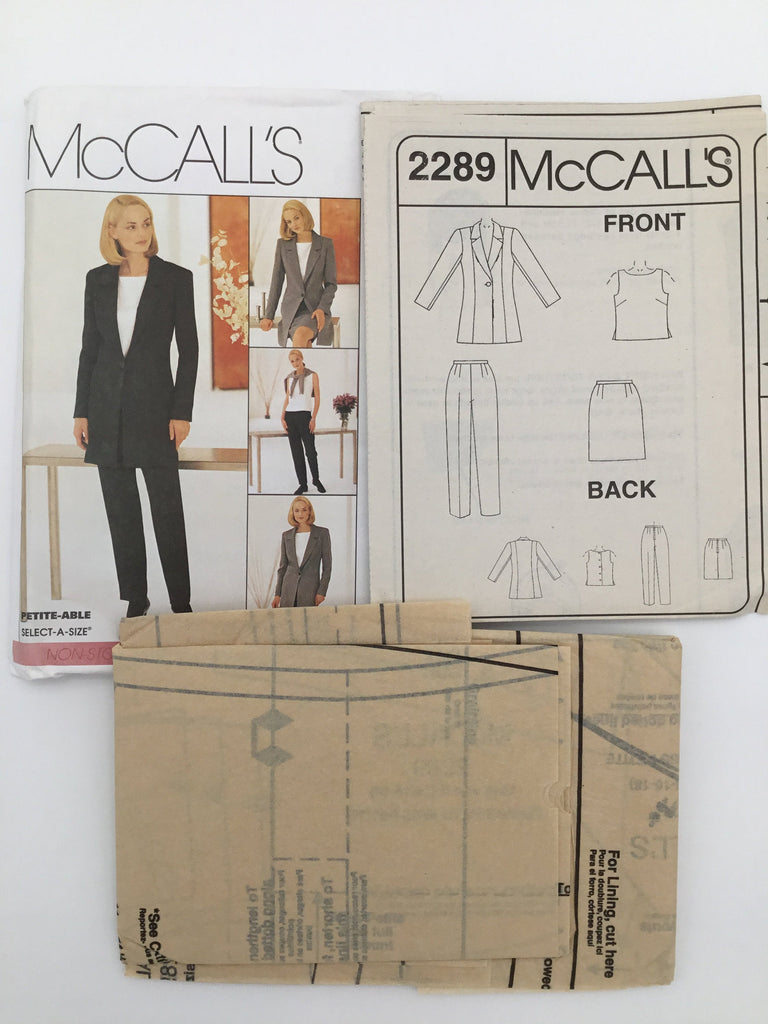 McCall's 2289 (1999) Jacket, Top, Pants, and Skirt - Vintage Uncut Sewing Pattern