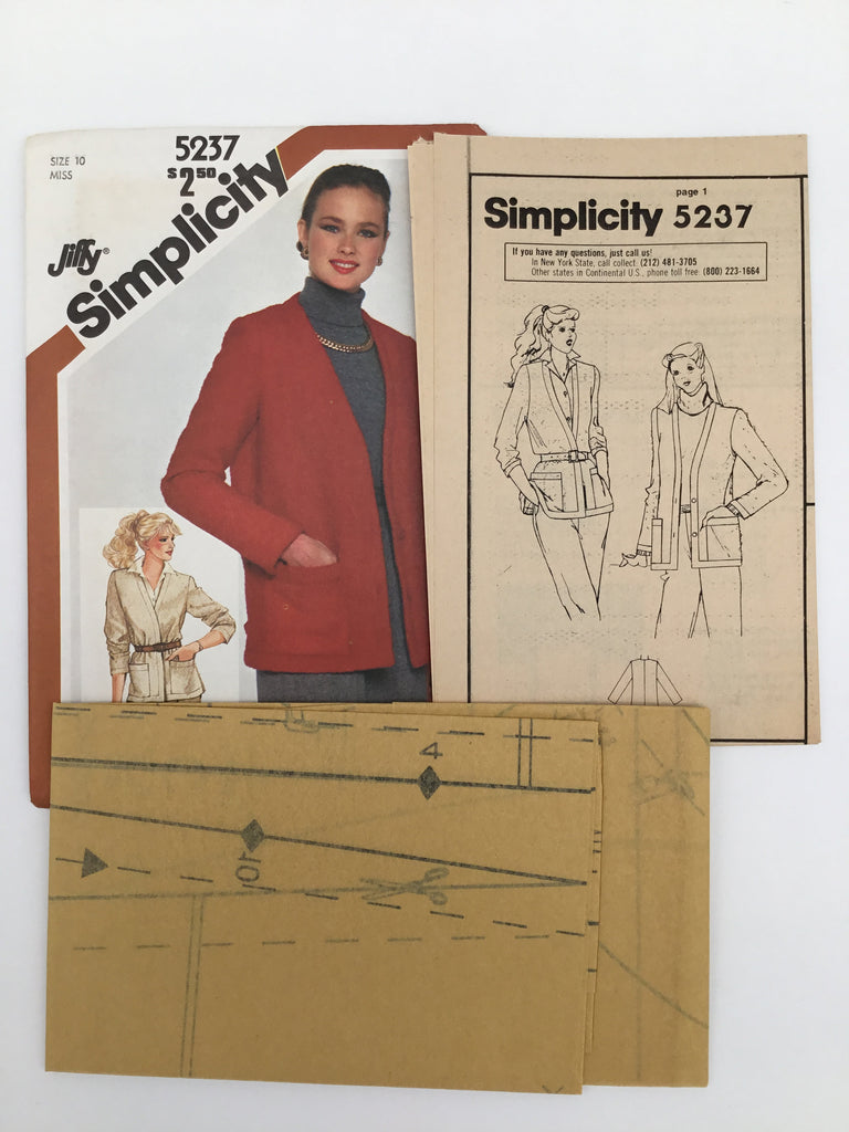Simplicity 5237 (1981) Jacket - Vintage Uncut Sewing Pattern