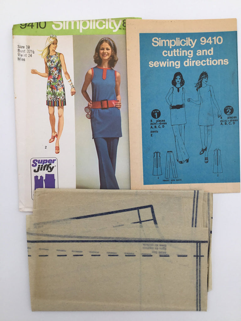 Simplicity 9410 (1971) Dress, Tunic, and Pants - Vintage Uncut Sewing Pattern