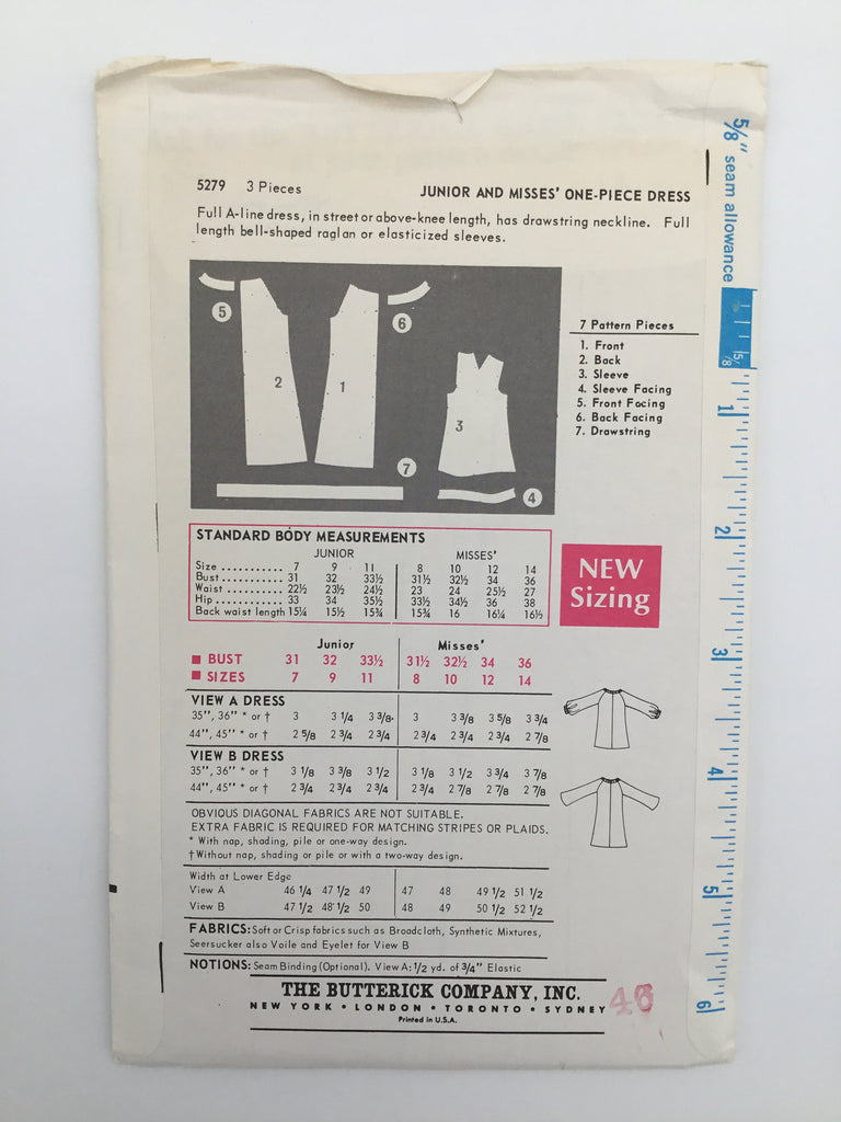 Butterick 5279 Dress - Vintage Uncut Sewing Pattern