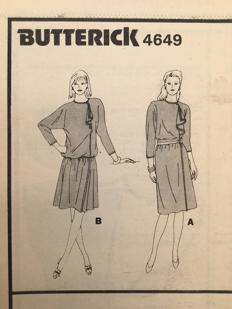 Butterick 4649 Wrap Dress with Style Variations - Vintage Uncut Sewing Pattern