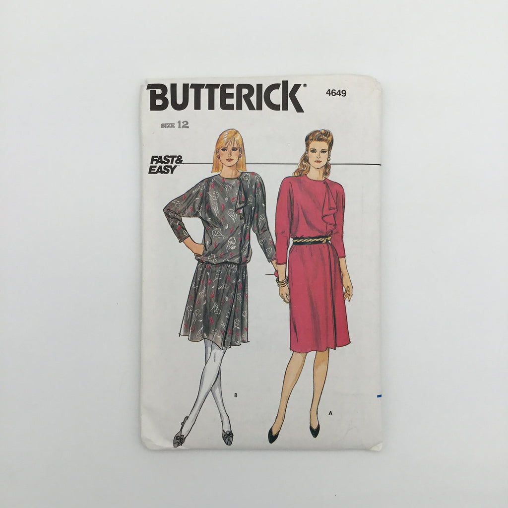 Butterick 4649 Wrap Dress with Style Variations - Vintage Uncut Sewing Pattern