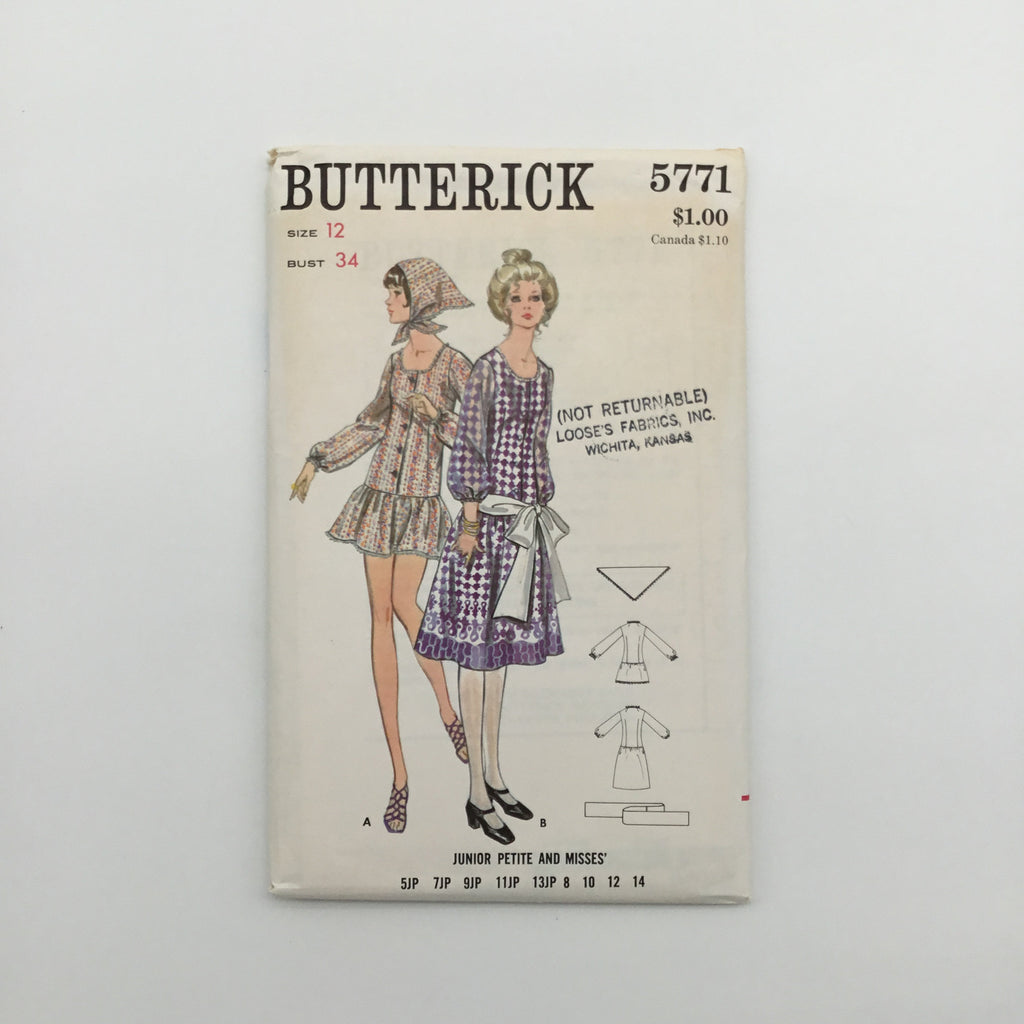 Butterick 5771 Dress with Length Variations - Vintage Uncut Sewing Pattern
