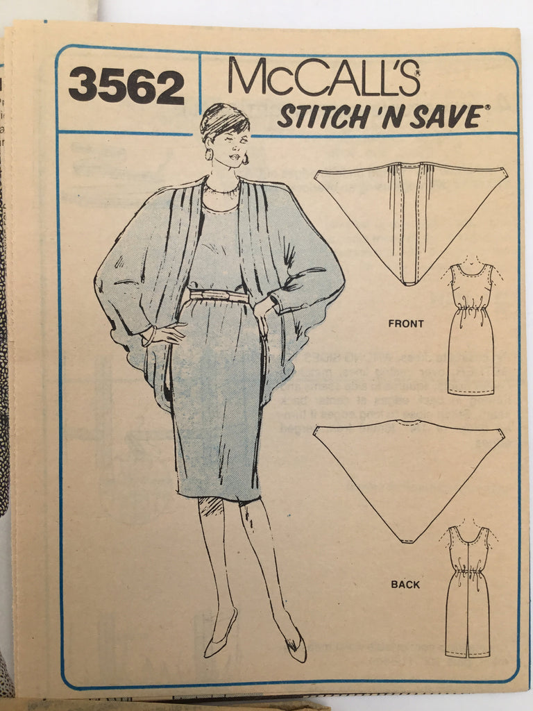 McCall's 3562 (1988) Jacket and Dress - Vintage Uncut Sewing Pattern
