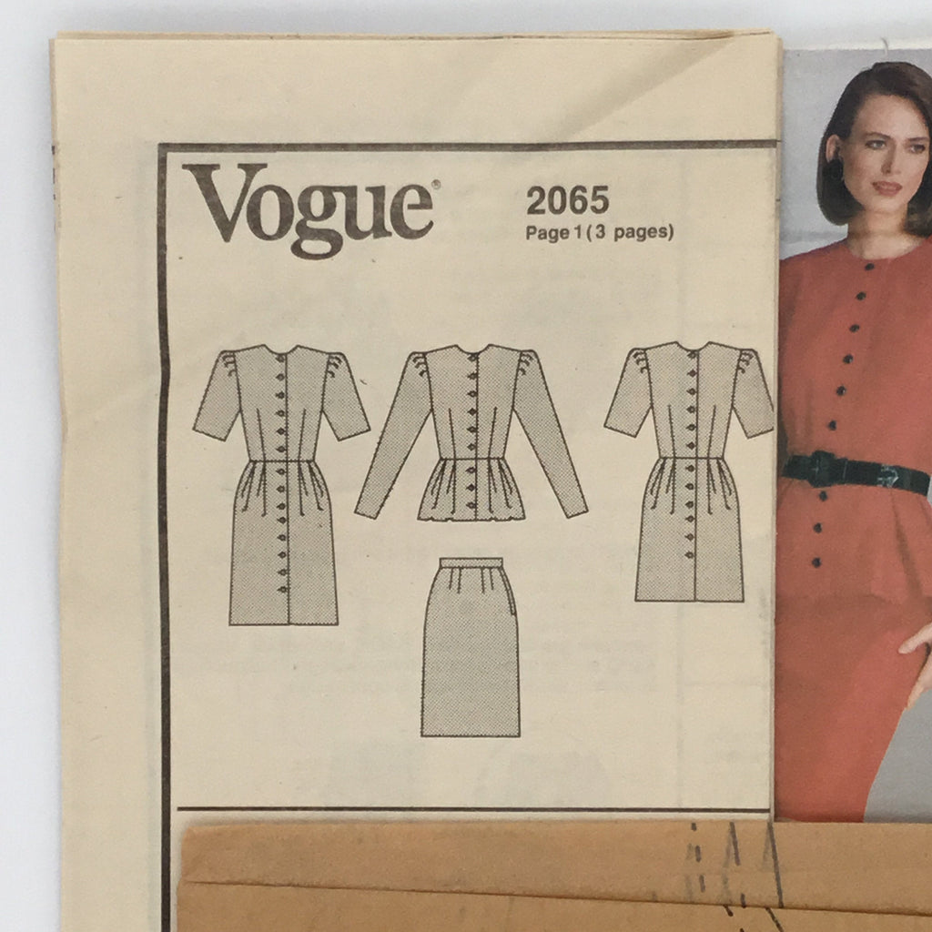 Vogue 2065 (1988) Dress, Top, Tunic, and Skirt with Sleeve Variations - Vintage Uncut Sewing Pattern