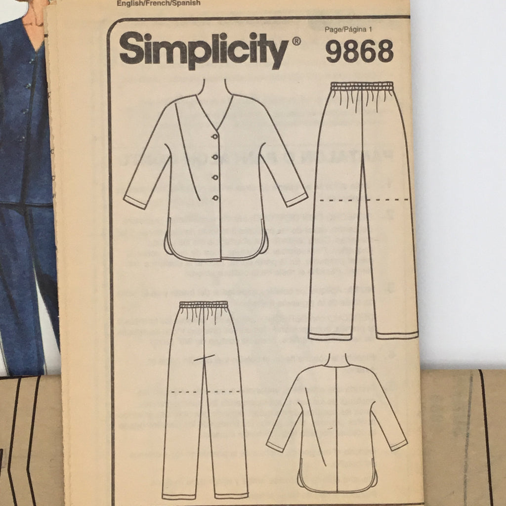 Simplicity 9868 (1996) Shirt, Pants, and Shorts - Vintage Uncut Sewing Pattern