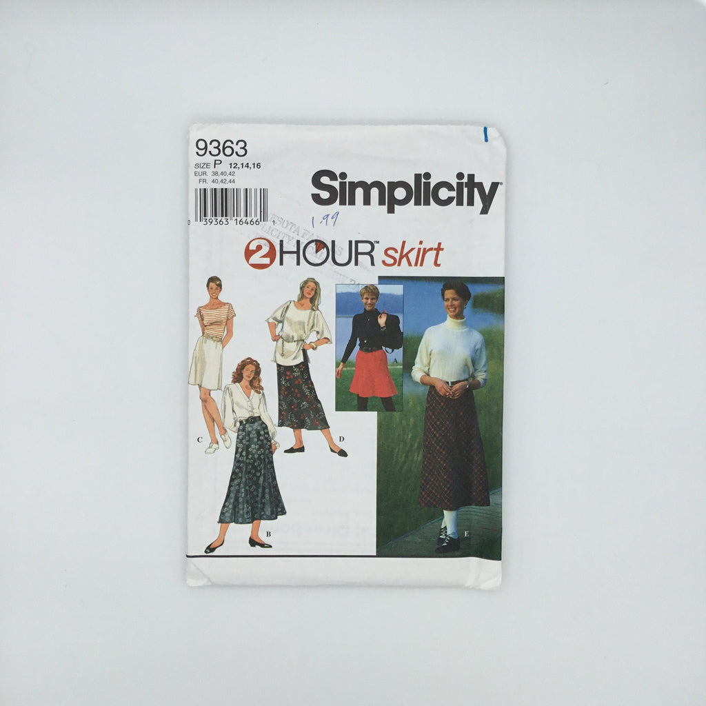 Simplicity 9363 (1996) Skirts with Style and Length Variations - Vintage Uncut Sewing Pattern