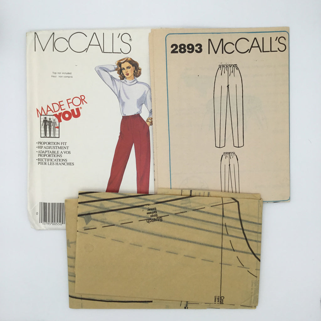 McCall's 2893 (1986) Pants - Vintage Uncut Sewing Pattern