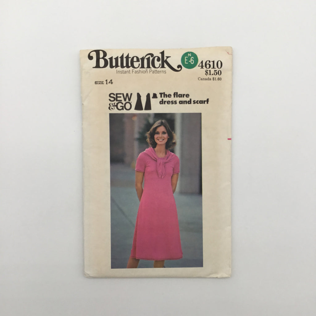 Butterick 4610 Dress and Scarf - Vintage Uncut Sewing Pattern