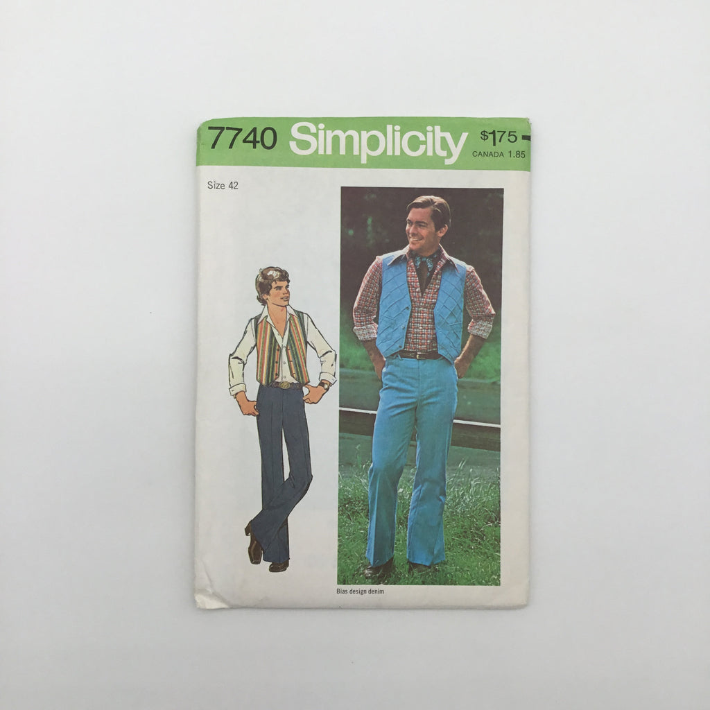 Simplicity 7740 (1976) Vest and Pants - Vintage Uncut Sewing Pattern