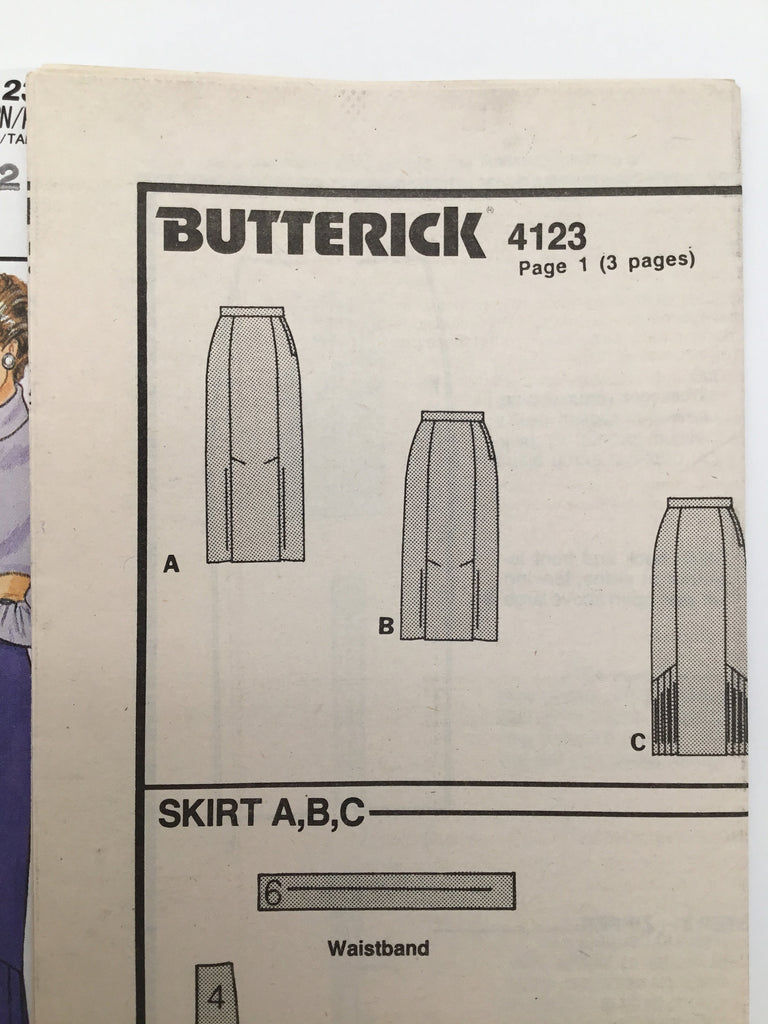 Butterick 4123 (1986) Skirt with Style Variations - Vintage Uncut Sewing Pattern