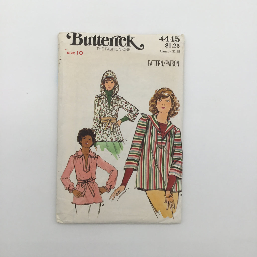 Butterick 4445 Top with Optional Hood - Vintage Uncut Sewing Pattern