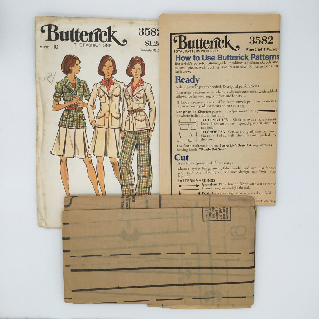 Butterick 3582 Jacket, Skirt, and Pants - Vintage Uncut Sewing Pattern