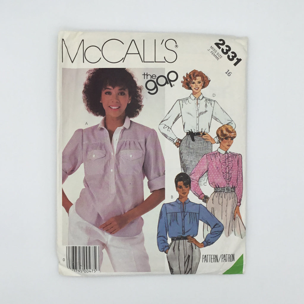 McCall's 2331 (1986) Blouse with Style Variations - Vintage Uncut Sewing Pattern