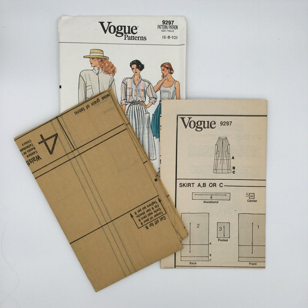 Vogue 9297 (1985) Skirt with Length Variations - Vintage Uncut Sewing Pattern