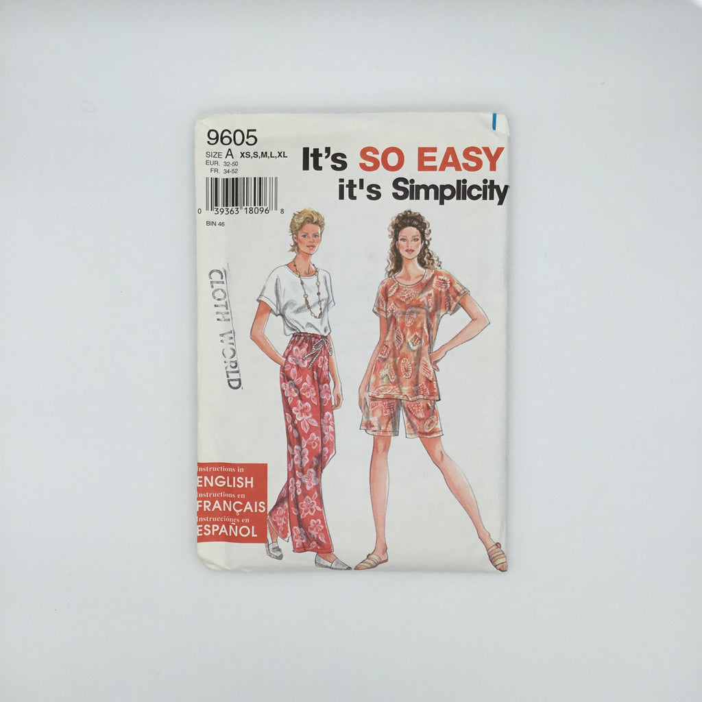 Simplicity 9605 (1995) Top, Pants, and Shorts - Vintage Uncut Sewing Pattern