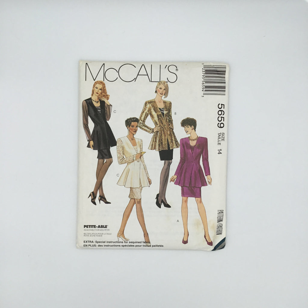 McCall's 5659 (1991) Jacket, Tank Top, and Skirt - Vintage Uncut Sewing Pattern