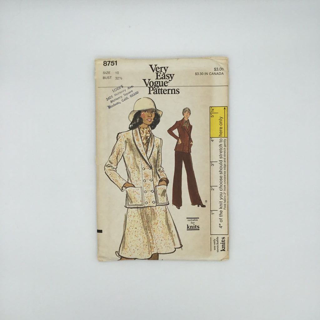Vogue 8751 Jacket, Skirt, and Pants - Vintage Uncut Sewing Pattern