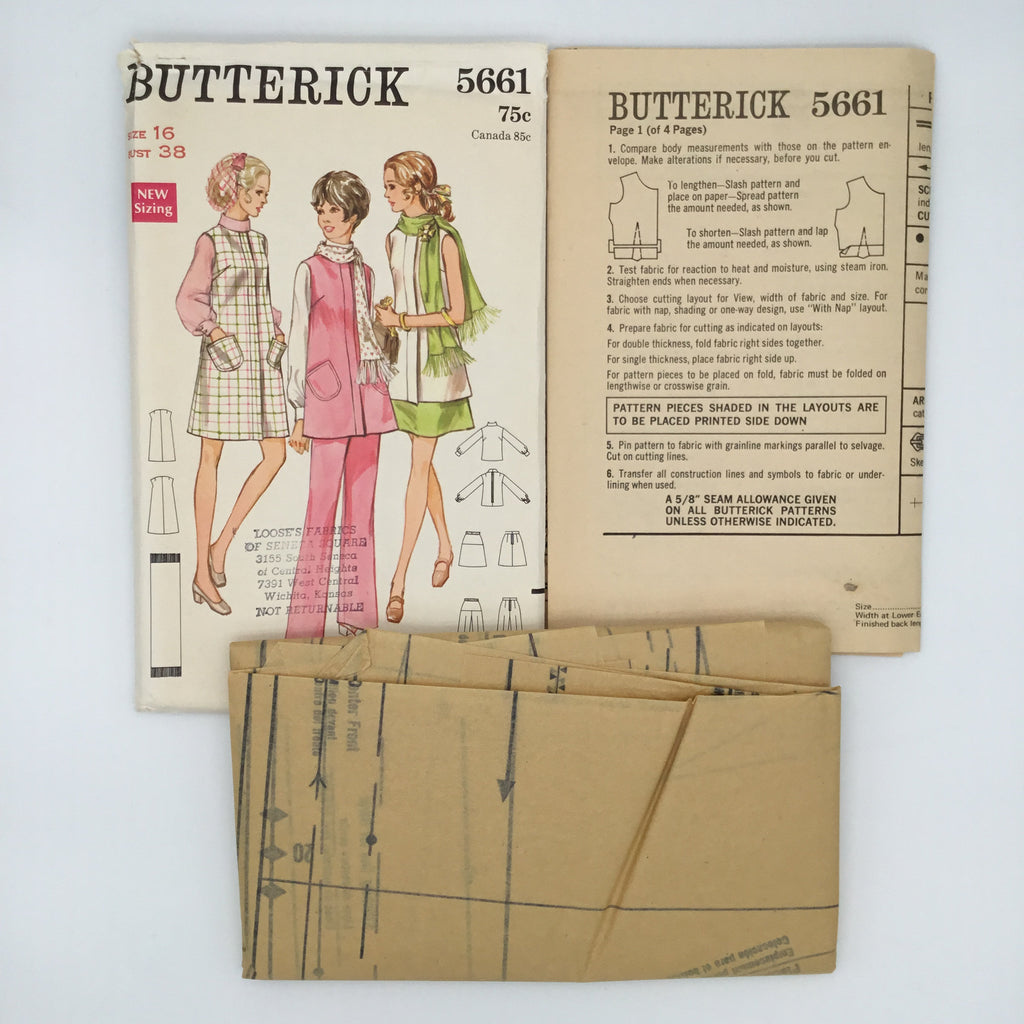 Butterick 5661 Maternity Jumper, Tunic, Blouse, Skirt, Pants, and Scarf - Vintage Uncut Sewing Pattern