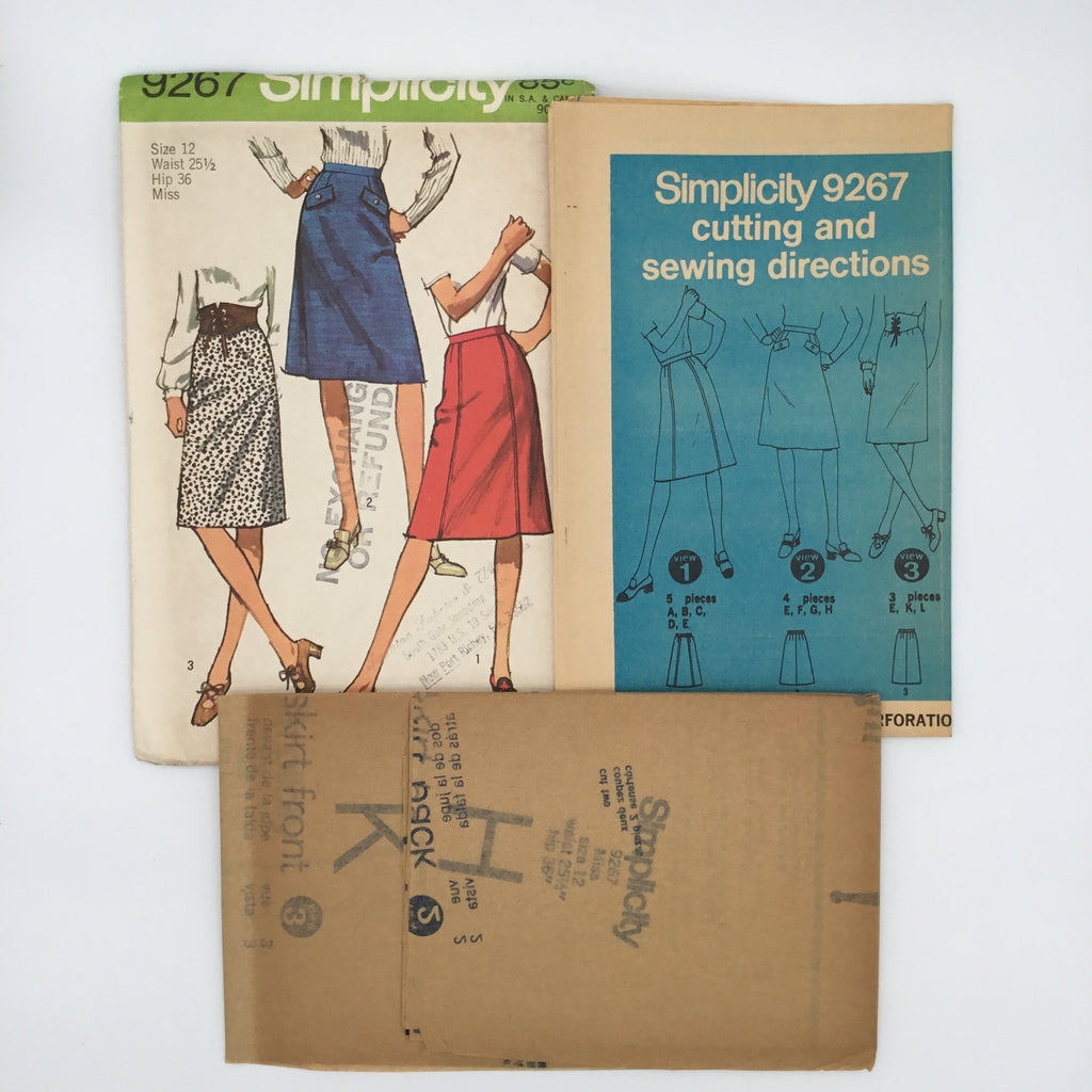 Simplicity 9267 (1971) Skirts with Style Variations - Vintage Uncut Sewing Pattern