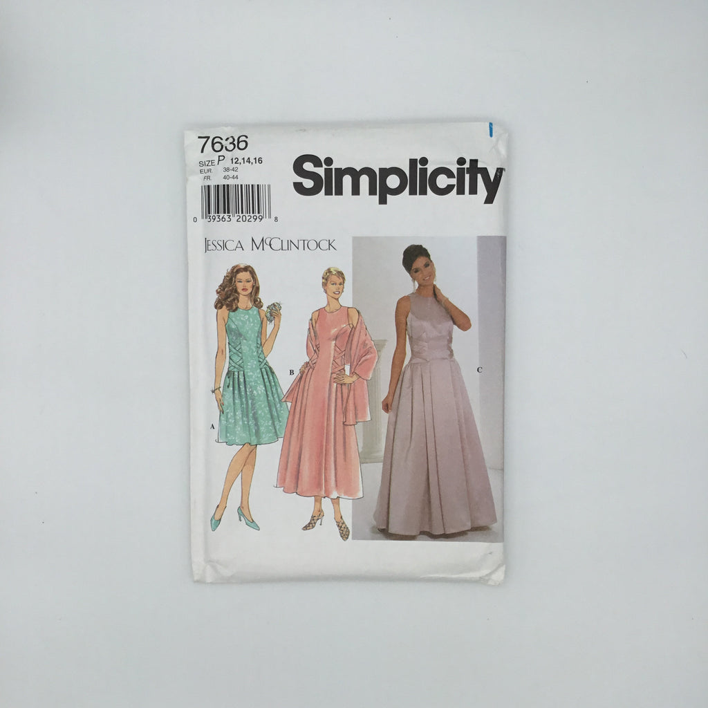 Simplicity 7636 (1997) Dress with Length Variations and Wrap - Vintage Uncut Sewing Pattern