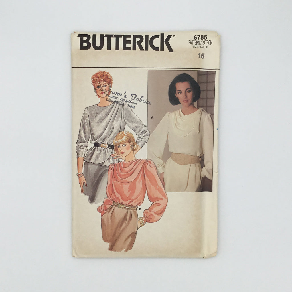 Butterick 6785 Blouse with Sleeve and Style Variations - Vintage Uncut Sewing Pattern