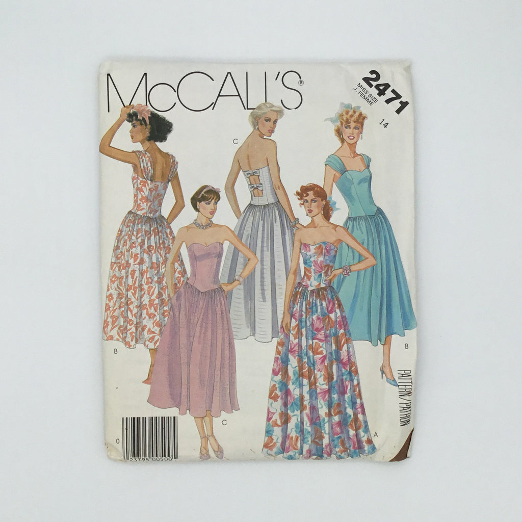 McCall's 2471 (1986) Dress with Style and Length Variations - Vintage Uncut Sewing Pattern