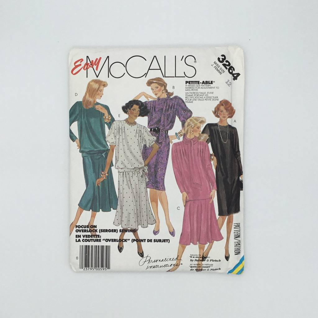 McCall's 3264 (1987) Dress, Top, and Skirt - Vintage Uncut Sewing Pattern