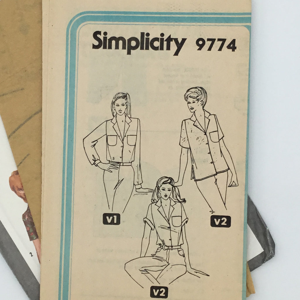 Simplicity 9774 (1980) Shirt with Sleeve Variations - Vintage Uncut Sewing Pattern
