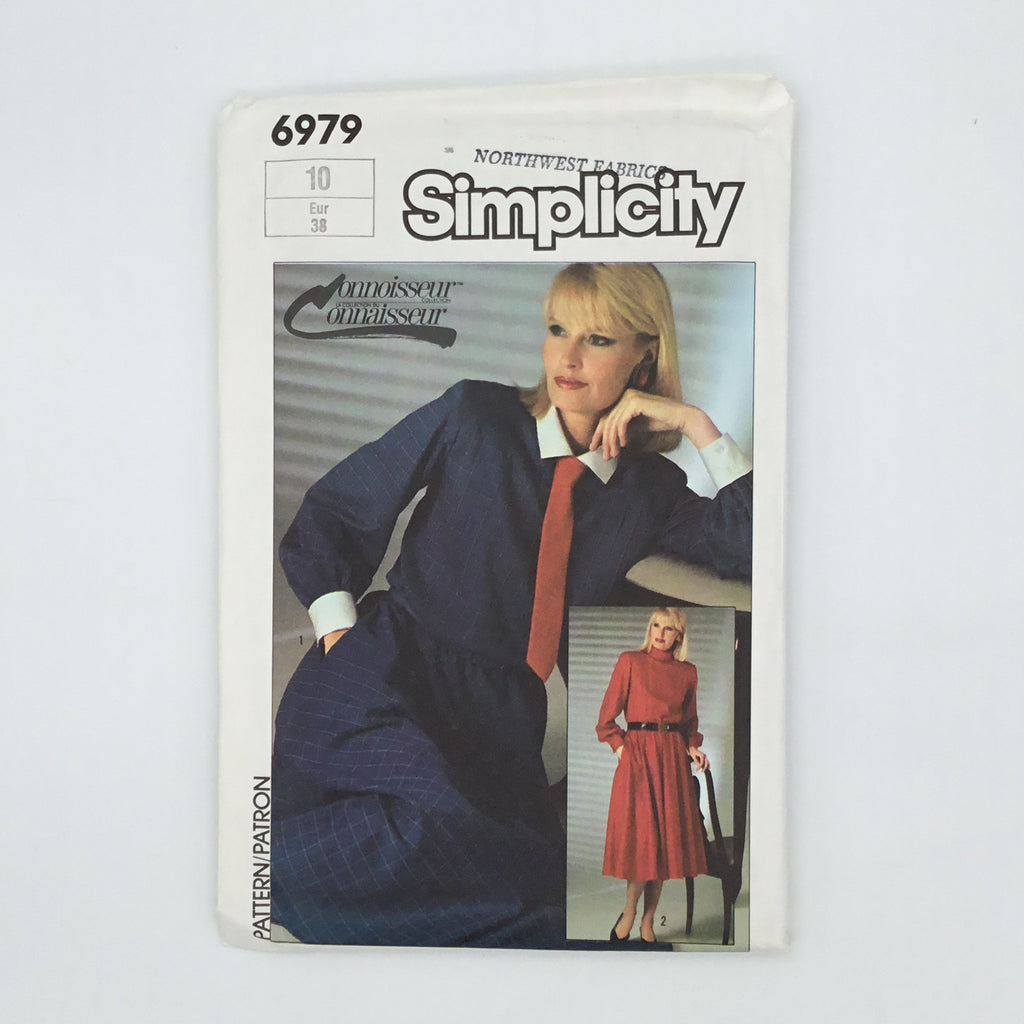 Simplicity 6979 (1985) Dress with Neckline Variations - Vintage Uncut Sewing Pattern