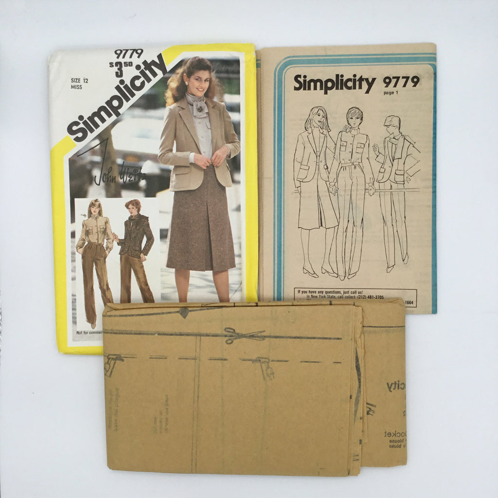 Simplicity 9779 (1980) Jacket, Blouse, Skirt and Pants - Vintage Uncut Sewing Pattern