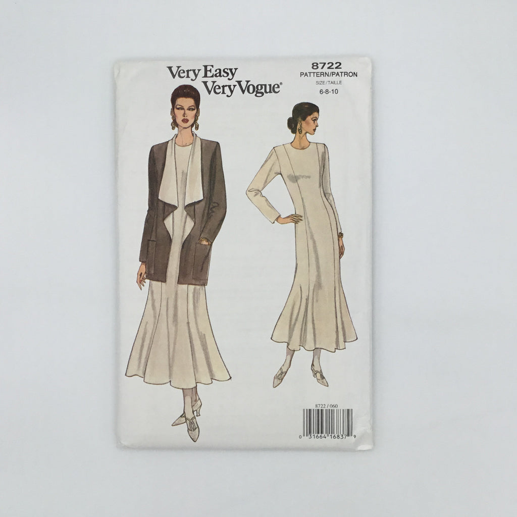 Vogue 8722 (1993) Jacket and Dress - Vintage Uncut Sewing Pattern