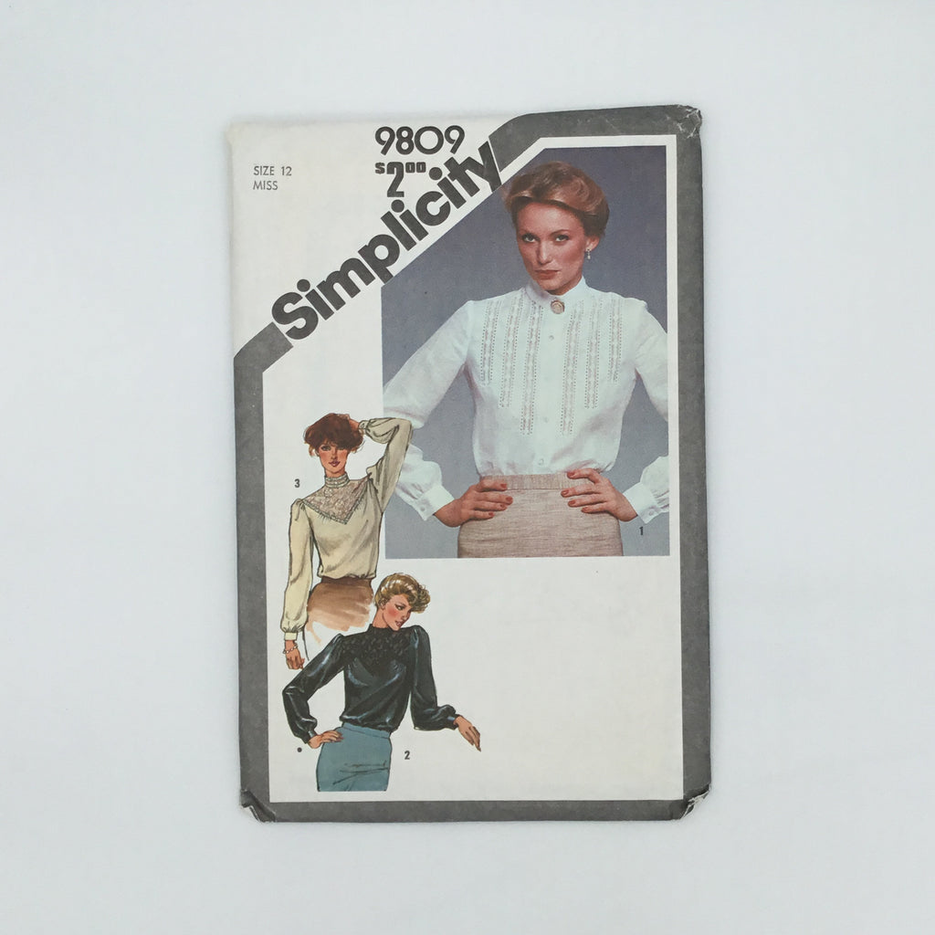Simplicity 9809 (1980) Blouse with Style Variations - Vintage Uncut Sewing Pattern