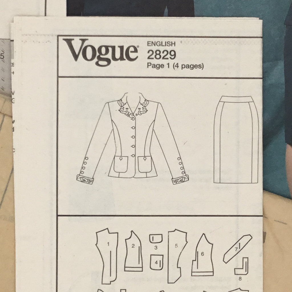 Vogue 2829 (2004) Jacket and Skirt - Uncut Sewing Pattern