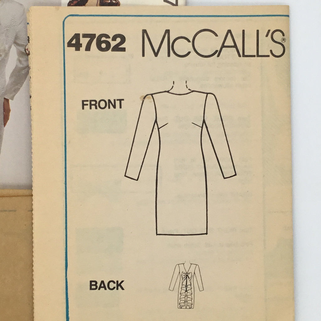 McCall's 4762 (1989) Dress - Vintage Uncut Sewing Pattern