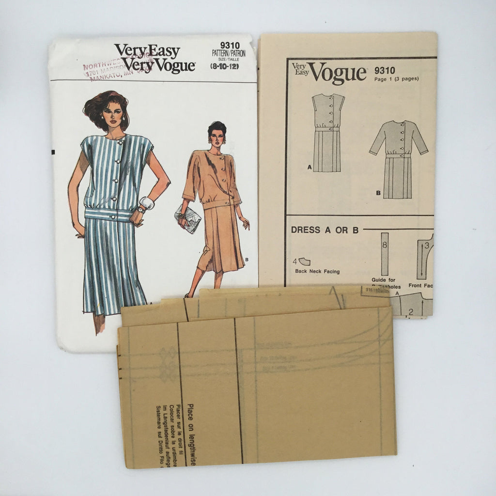 Vogue 9310 Dress with Sleeve Variations - Vintage Uncut Sewing Pattern
